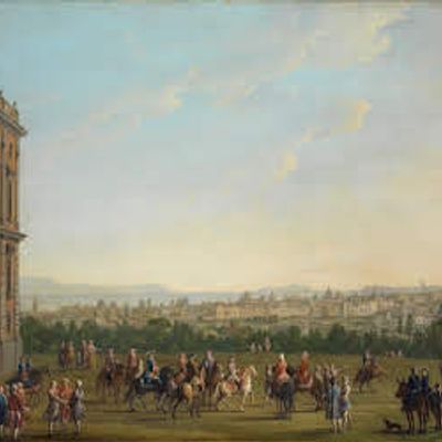 dipinto rappresentante la Reggia di Capodimonte  a Napoli